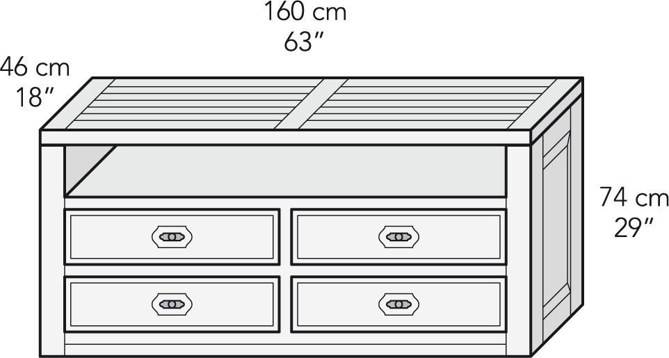 Módulo mesa TV 160 cm